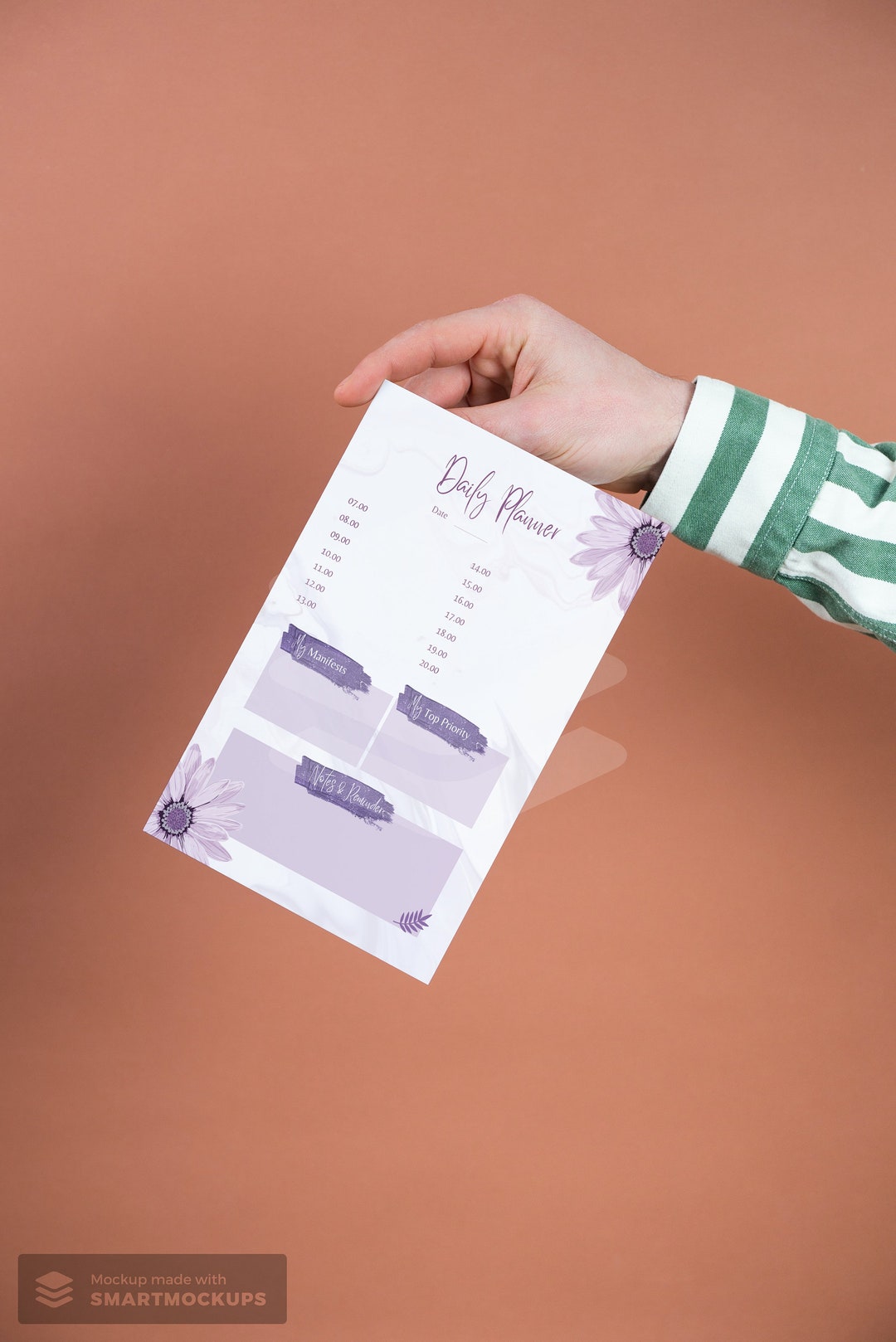 Daily Planner - Purple Flowers Printable - Etsy