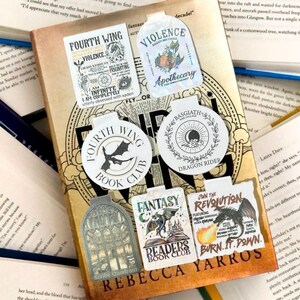 Fourth Wing Inspired Handcrafted Magnetic Bookmarks with Holographic Shine