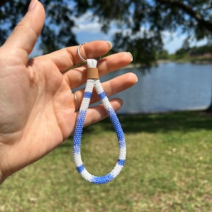 Indigenous Created Beaded Keychain Lanyard - Handmade Wristlet Key Holder