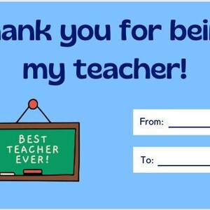 Printable Teacher Thank You gift tag