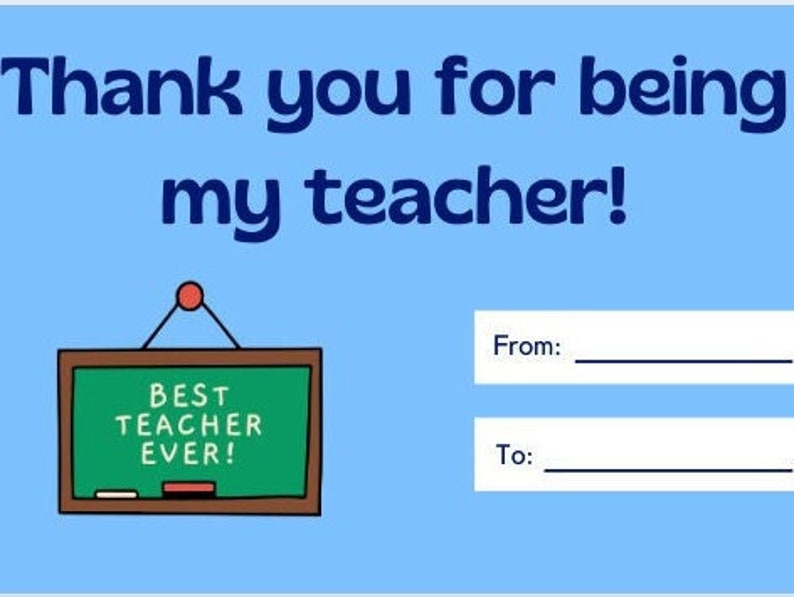 Printable Teacher Thank You Gift Tag Etsy