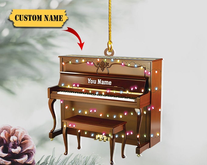 Personalized Piano Ornament for Piano Players, Piano Christmas Ornament