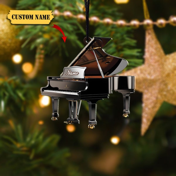 Personalized Grand Piano Ornament, Christmas Piano Ornament, Music Ornament, Music Teacher ornament, Piano Teacher gift