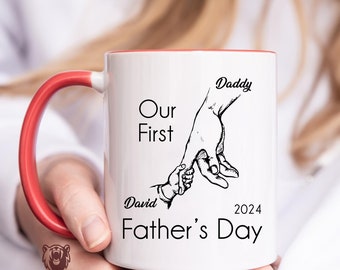 Custom Our First Father's Day Mug, First Time Dad Gift, First Father's Day Gifts From Baby, Newborn Gift, Custom Gift For New Dad