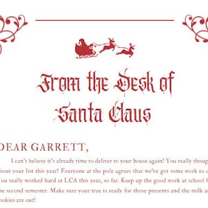 Carta de Papá Noel y Certificado de Lista Niza
