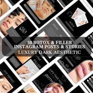 50 post Instagram di Botox e Filler Canva Template, modelli di infermieri iniettori, marketing sui social media DFY, modelli Medspa Download digitale