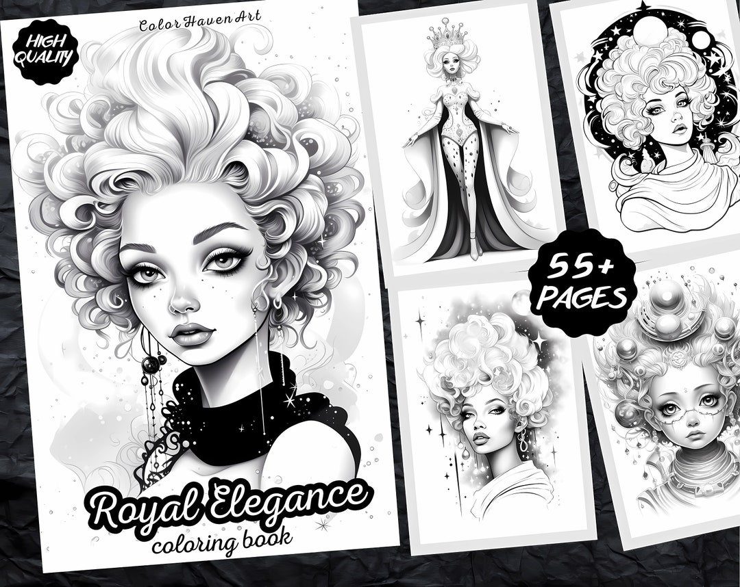 Royal Elegance Activity Book Coloring Book for (Instant Download) Etsy
