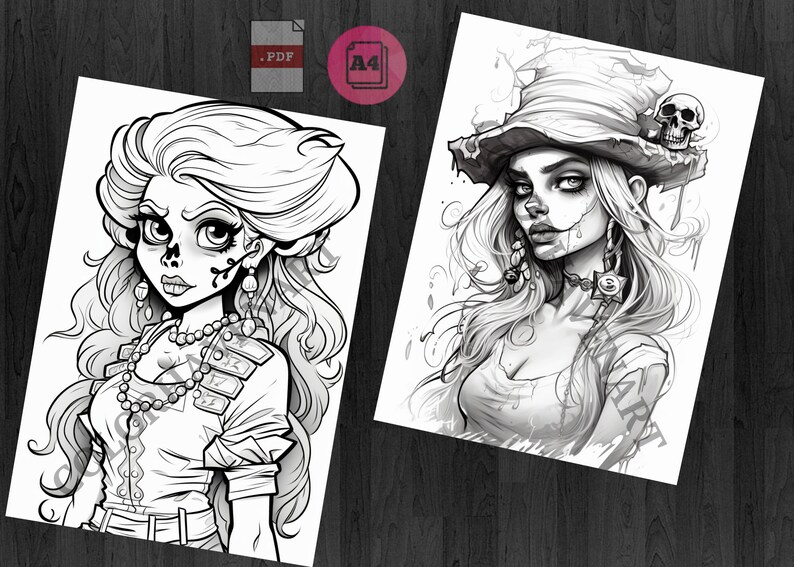 Pirate Princess A4 Coloring Pages With Printable Coloring Book Adult ...