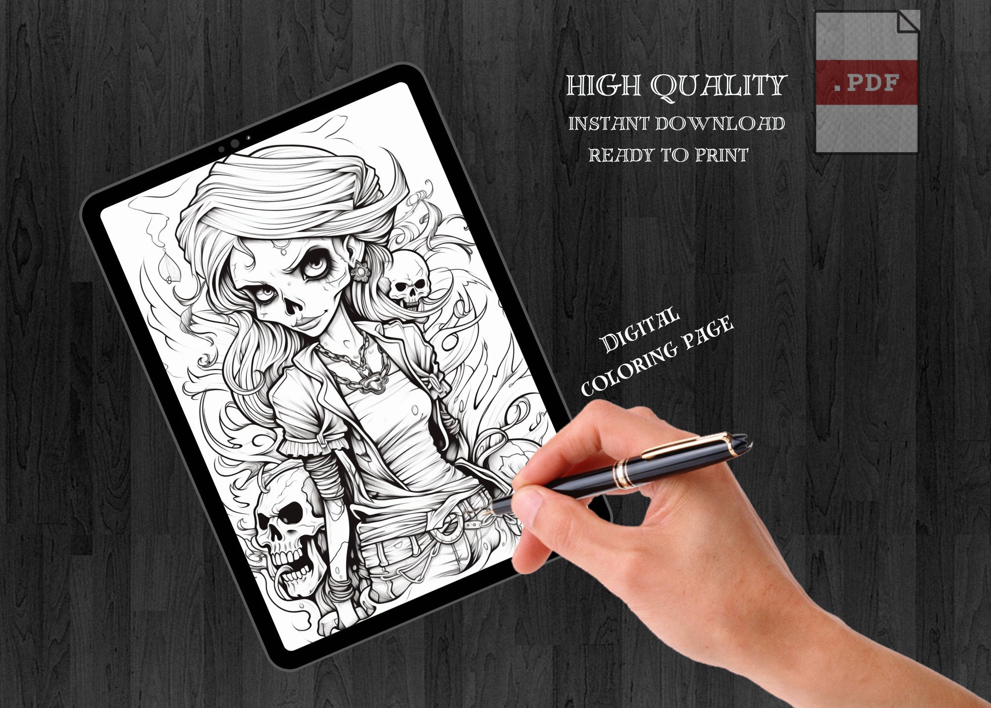 Pirate Princess A4 Coloring Pages With Printable Coloring Book Adult ...