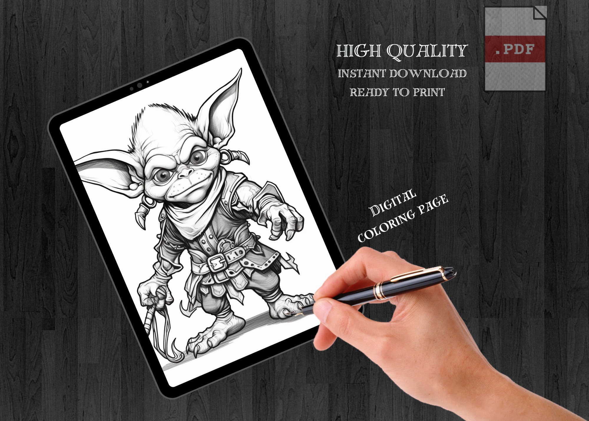 Goblin Life Coloring Book Printable PDF, Instant Download Coloring ...
