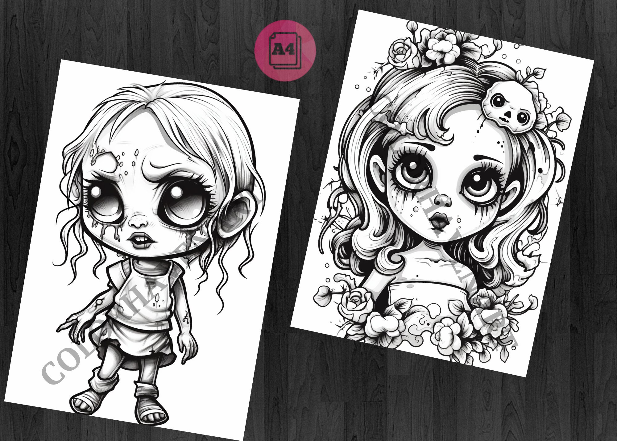Creepy Beauty Coloring Book Wirebound for Adults Women Girls Seniors Family with Horror Illustrations Holiday Birthday Art Lover Gifts Relieve