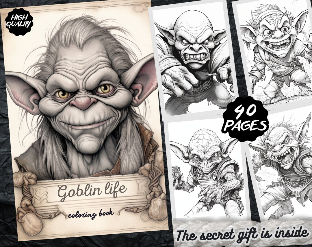 Goblin Life Coloring Book Printable PDF, Instant Download Coloring ...