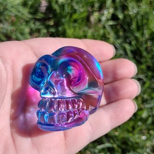 Colorful glass skull