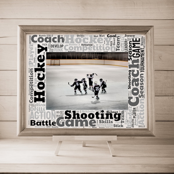PRINTABLE Hockey Coach Frame Picture Mat Hockey Gift Print at Home
