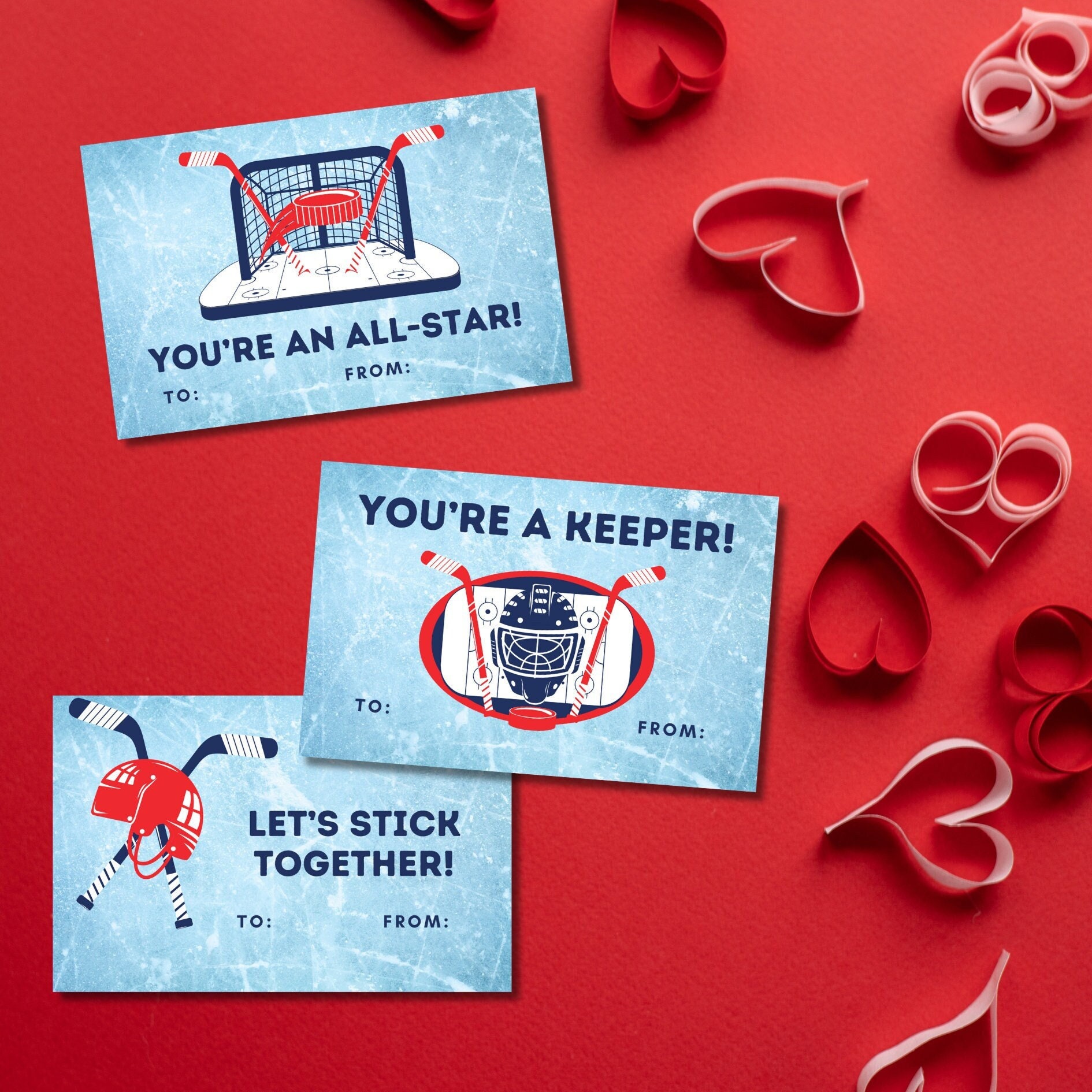 PRINTABLE Hockey Valentines Ice Hockey Print at Home Etsy