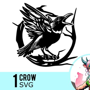 Halloween Crow SVG Clipart: Raven Cut File (Instant Download)