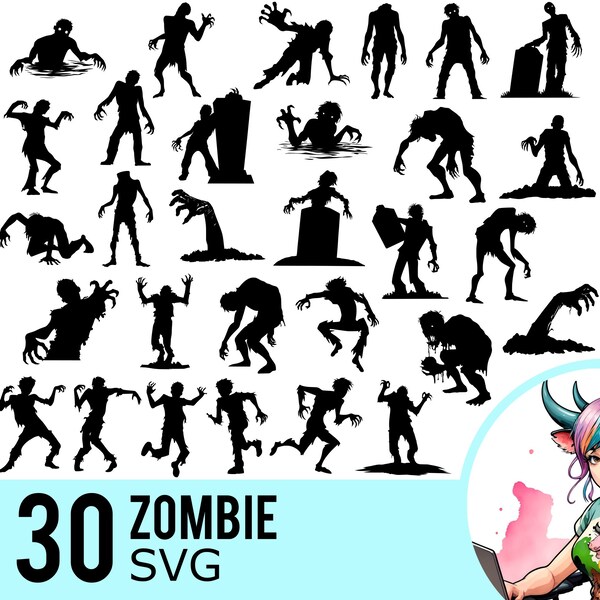 Zombie Silhouette Etsy