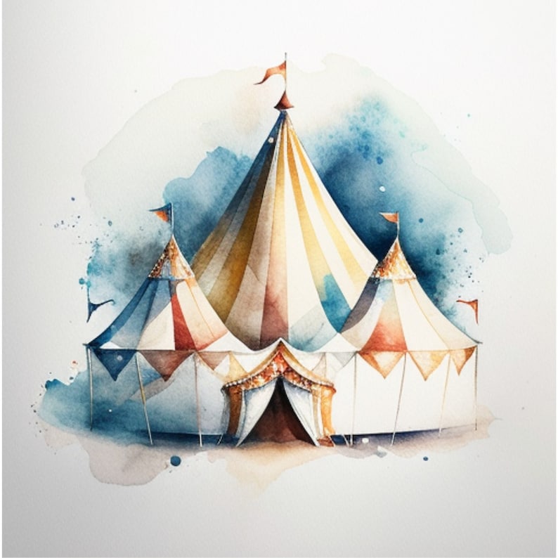 Zirkus Aquarell PNG Clipart Zelt Portrait PNG Aquarell - Etsy.de