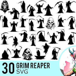 Grim Reaper Svg/grim Reaper Clipart/death Svg/grim Silhouette