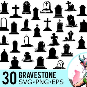 Grafsteen SVG PNG EPS Clipart, grafsteen silhouet, grafsteen sjabloon, kerkhof gesneden bestanden, Instant Download, 30 bundel sjablonen, 428