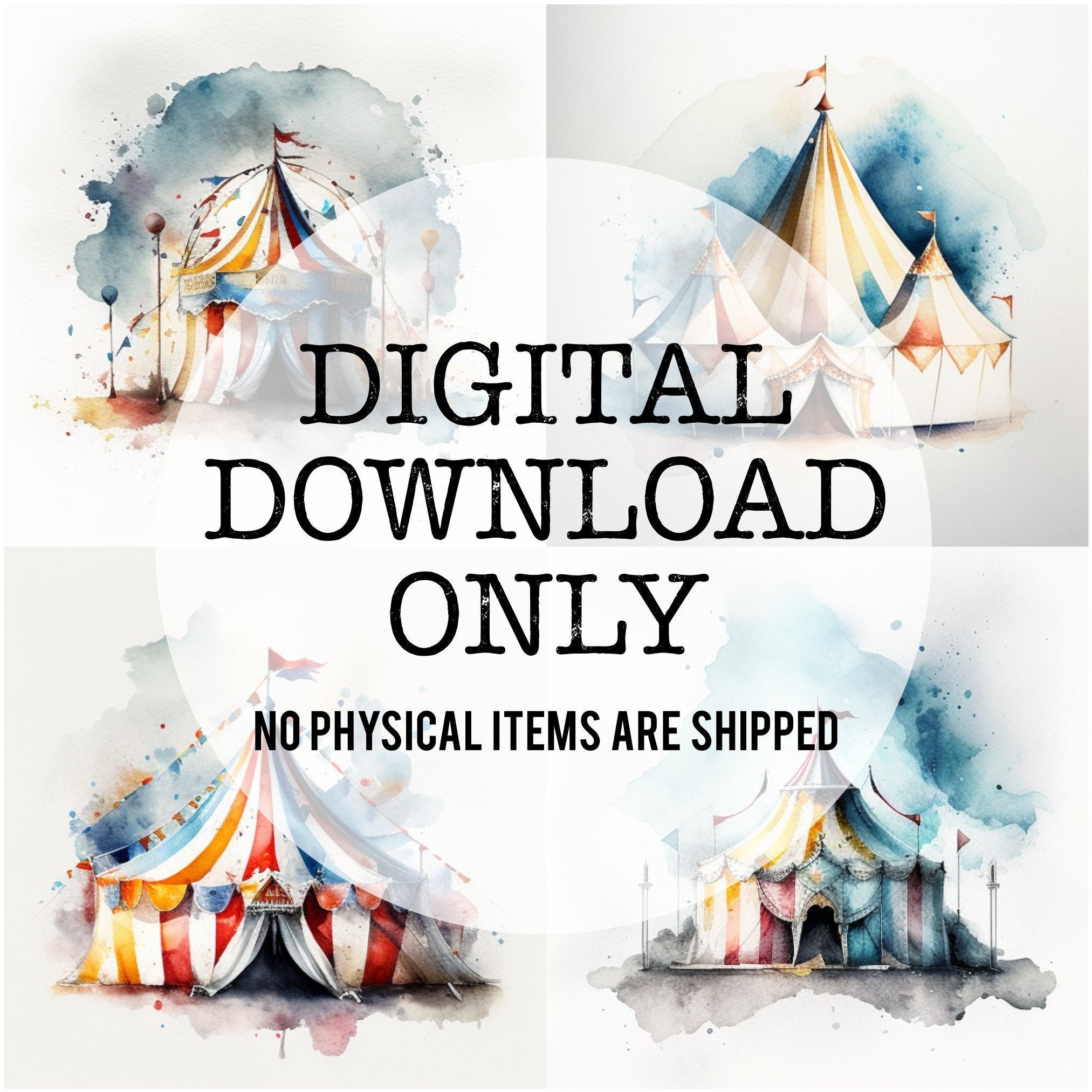Circus Watercolor PNG Clipart Tent Portrait PNG Watercolour - Etsy