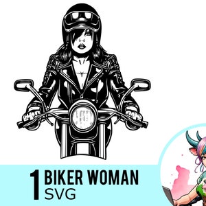 Clipart SVG di donna motociclista, SVG di donna motociclista, SVG di motociclista, SVG di giro in moto, file di taglio, download immediato, 1 modello SVG, 527
