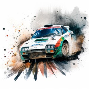Watercolor Rally Car Clipart: Motorsport Racing 4 PNG (digital Download ...