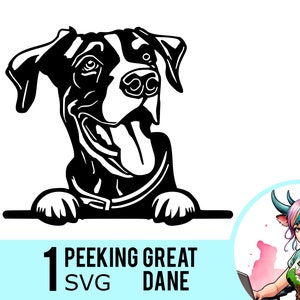 Gluren Great Dane SVG Clipart, Gluren Great Dane Face, Dog Portrait Template, Vector Cut File, Instant Download, 1 SVG Template, 488