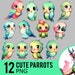 Cute Parrot Clipart PNG, Kawaii Parrots Clip Art, Anime Parakeets PNG ...