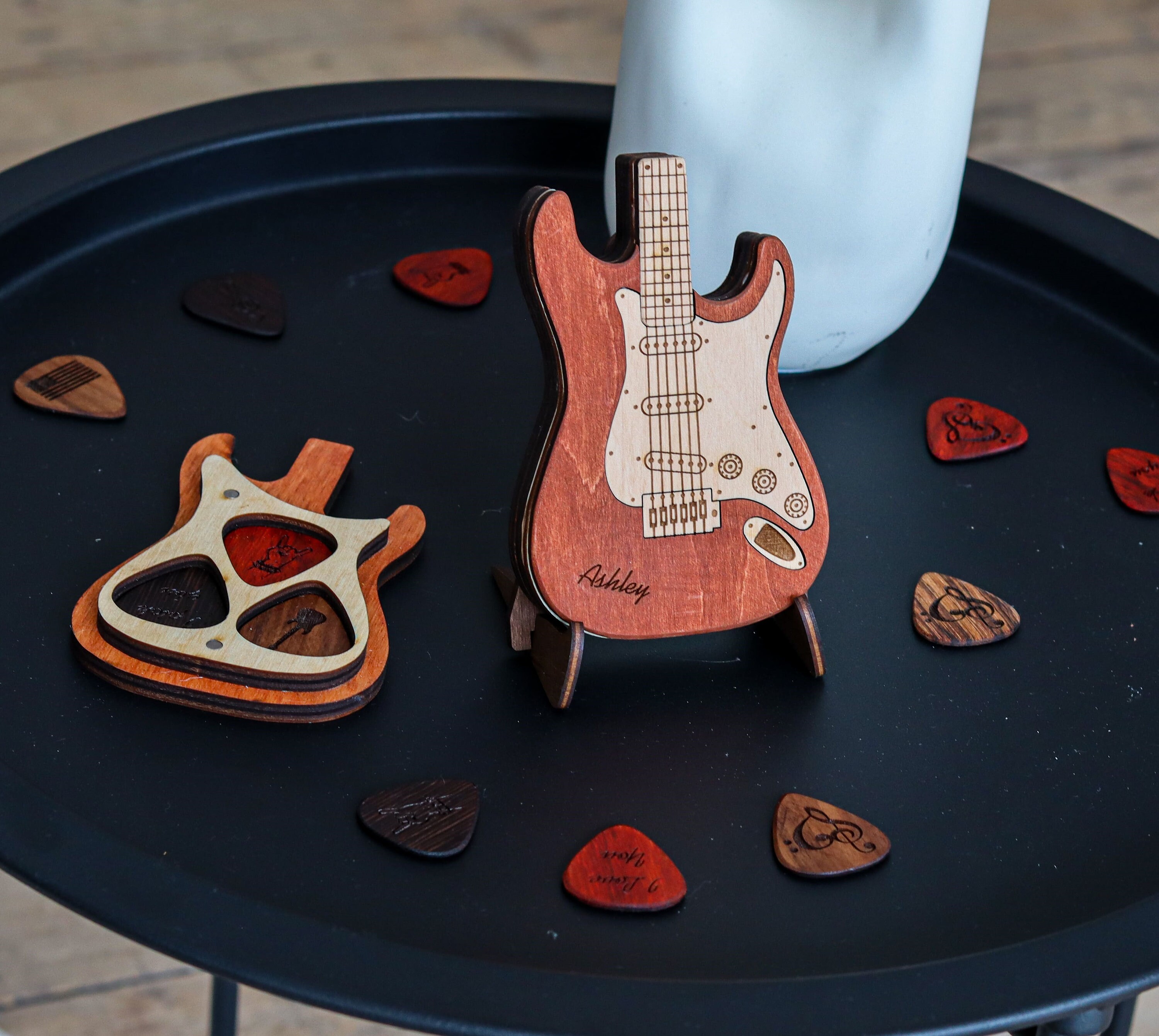 Personalized Wooden Pick Case Wooden Guitar Pick Etsy