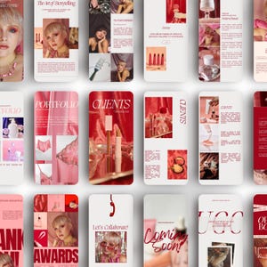 Puede incluir: Un collage de imágenes que muestran un portafolio de servicios creativos. Las imágenes presentan una variedad de temas, incluyendo moda, belleza y estilo de vida. El texto en las imágenes incluye las palabras "The Art of Storytelling", "Portfolio", "Clients", "Let's Collaborate", "Coming Soon", y "UC".