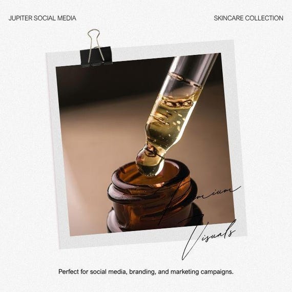 AI Skincare Serum Bottle Stock Image, Beauty Brand Marketing