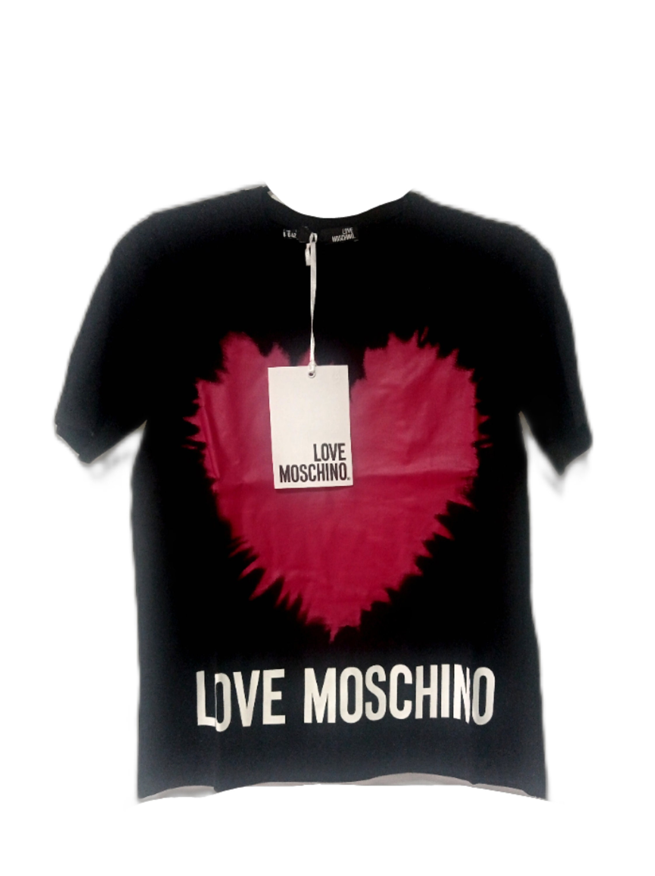 Love Moschino Barbie pink T-shirt dress metallic glitter heart graphic size  2