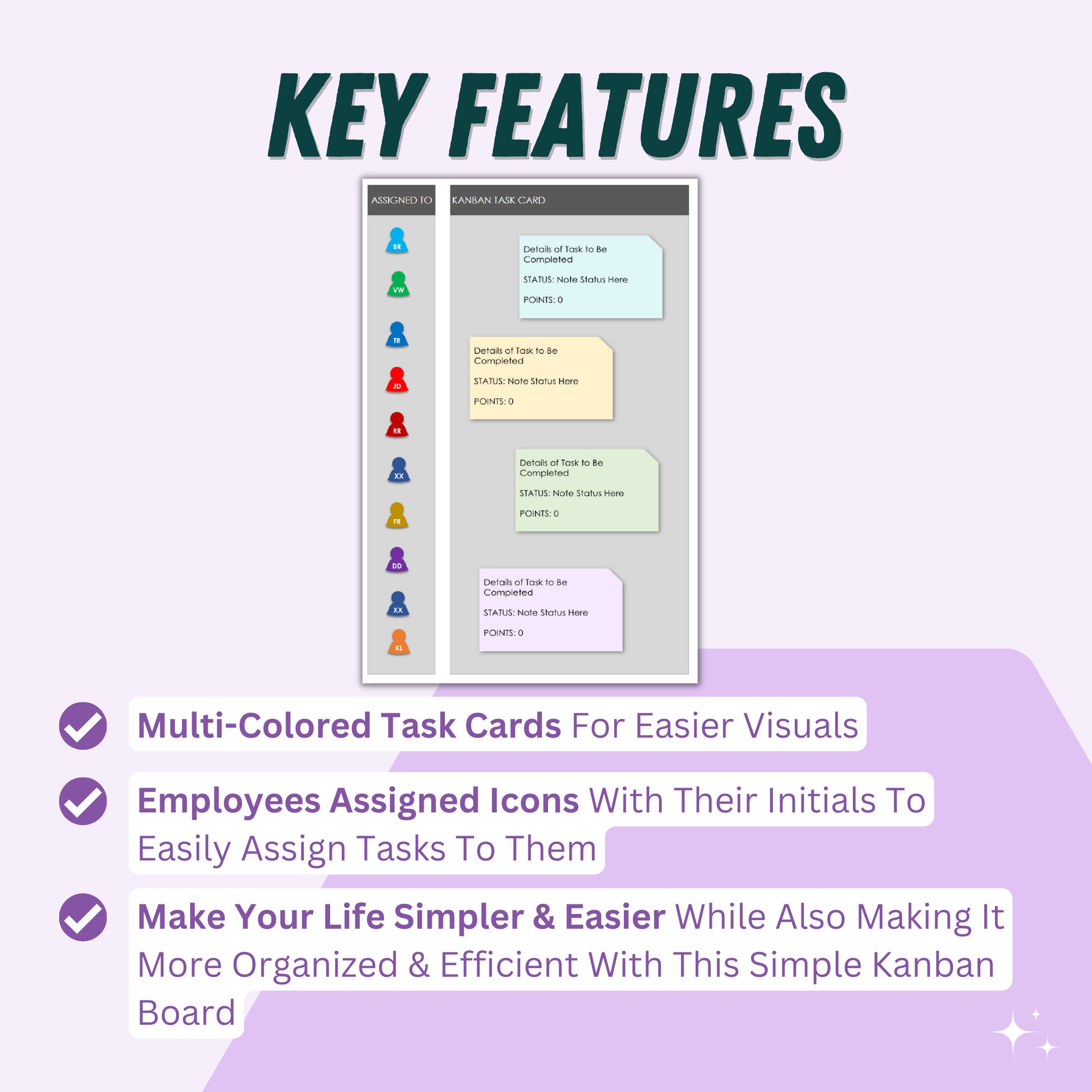 Simple Kanban Board Excel Template | Excel Templates | Project Tasks ...