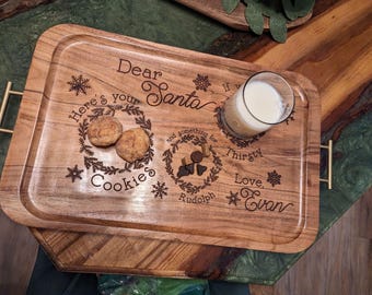 Christmas Serving Tray Digital File: Cookies for Santa, Laser Cut SVG