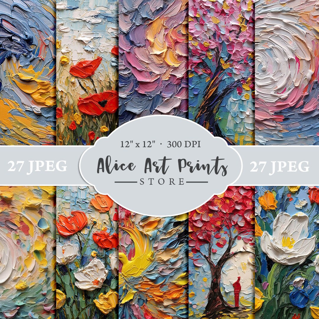 Fresh Look at Impasto Painting Texture Style Of Van Gogh Oil Painting Backgrounds