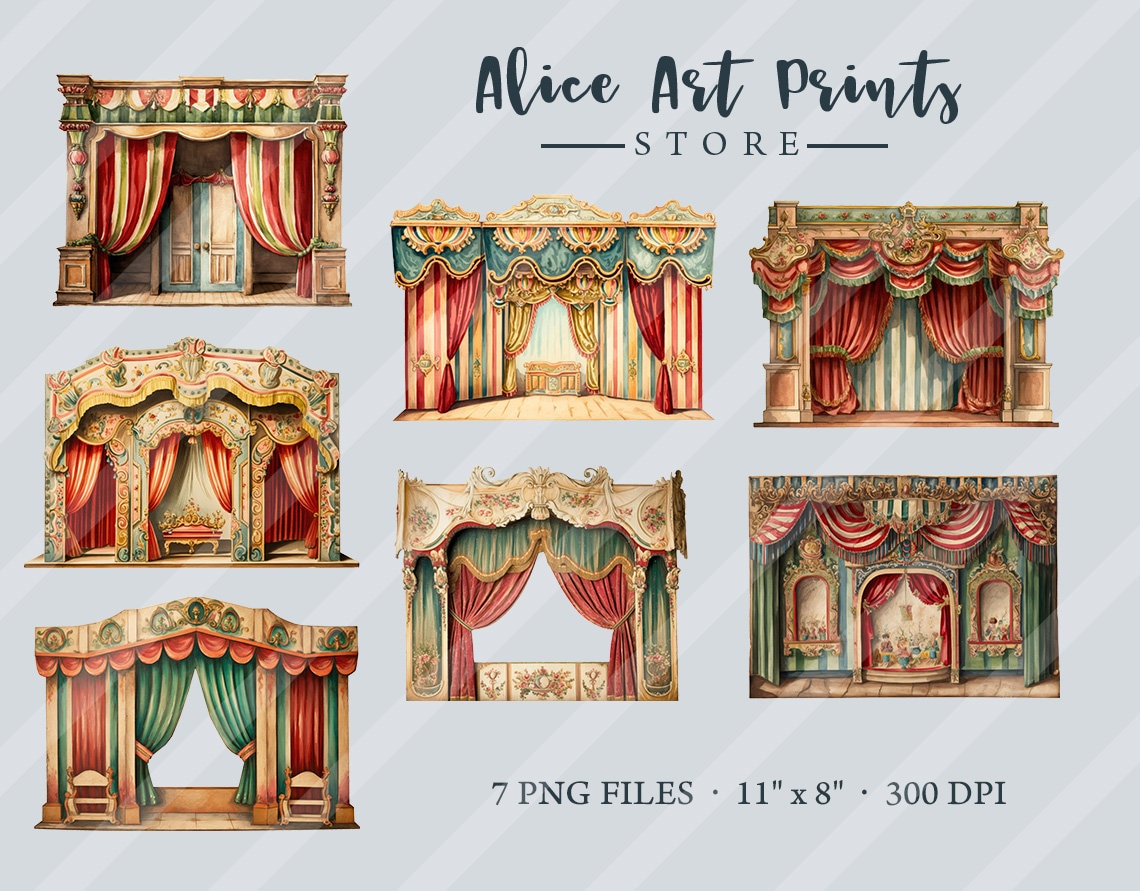Printable Christmas Vintage Paper Theater French Theater - Etsy UK