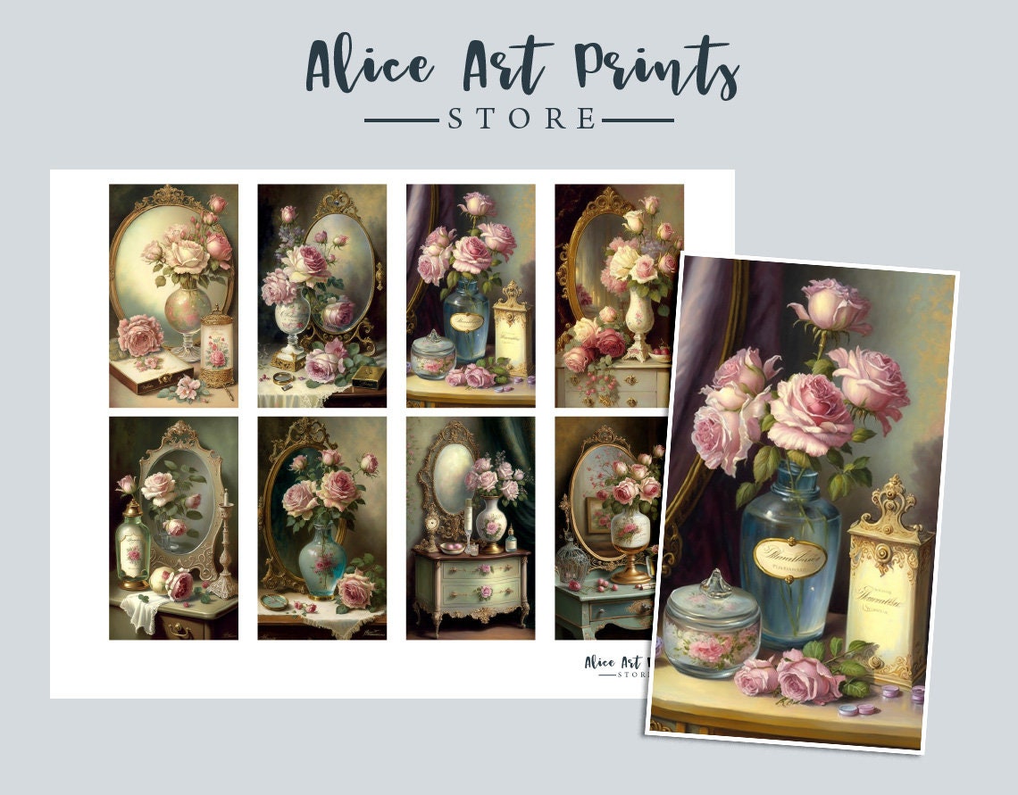 Shabby Chic Interior and Beautiful Roses Junk Journal Papers - Etsy