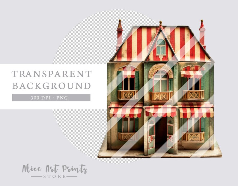 Printable French Paper Doll House Clipart Bundle, Furniture, Dollhouse ...