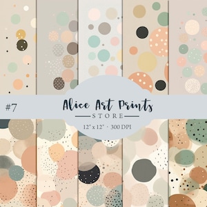 Watercolor Boho Polka Dot Digital Paper, Colorful Boho Confetti Pack Scrapbooking Paper, Watercolor Polka Dots Digital Paper Backgrounds #7