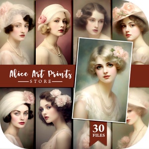 Cartões macios do diário da senhora bonita do vintage, coisas efêmeras das mulheres do vitoriano do vintage, retratos femininos, cartões retros românticos das pinturas das senhoras