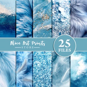 Blaue Junk Journal Seiten, Papier mit Strukturmuster, Blaue Seiten, Scrapbook Papier, Scrapbook Papier, Federn, Wolle #593
