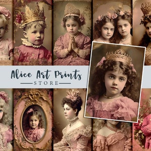 Vintage Fotos, Tattered Pink Junk Journal Kit, Journaling Karten, Kartenherstellung, digitale Ephemera, Ephemera Bilder, Mädchen, Jungen und Frauen