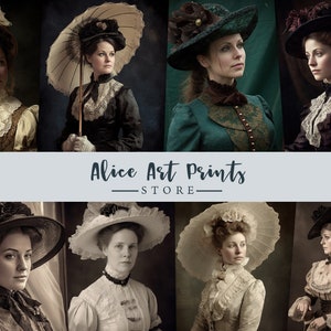 Victorian Ladies ATC Cards and Journaling Digital Collection - Images éphémères pour bricolage Cartes postales, Scrapbooking