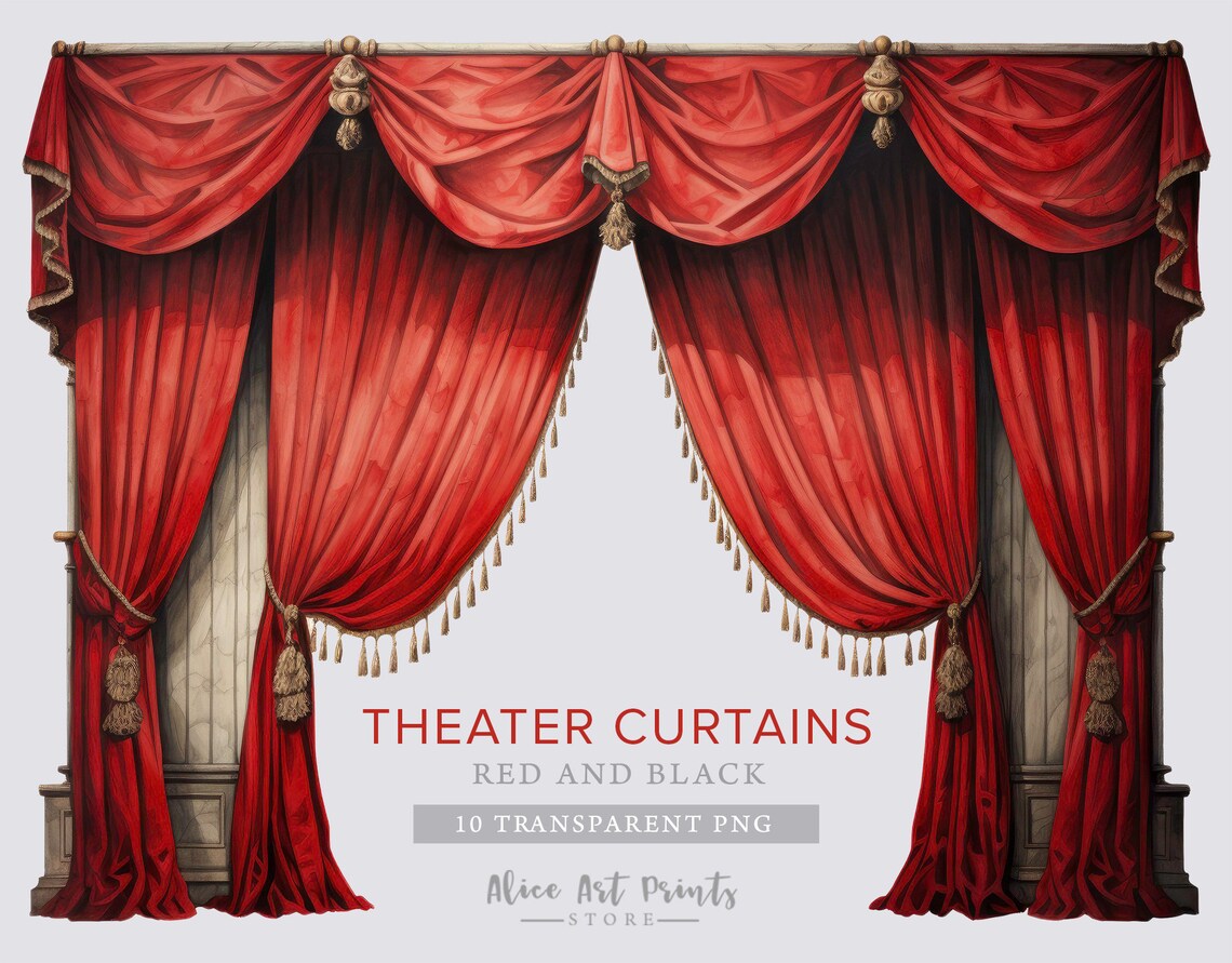 Printable Gothic Vintage Paper Theater Curtains French - Etsy