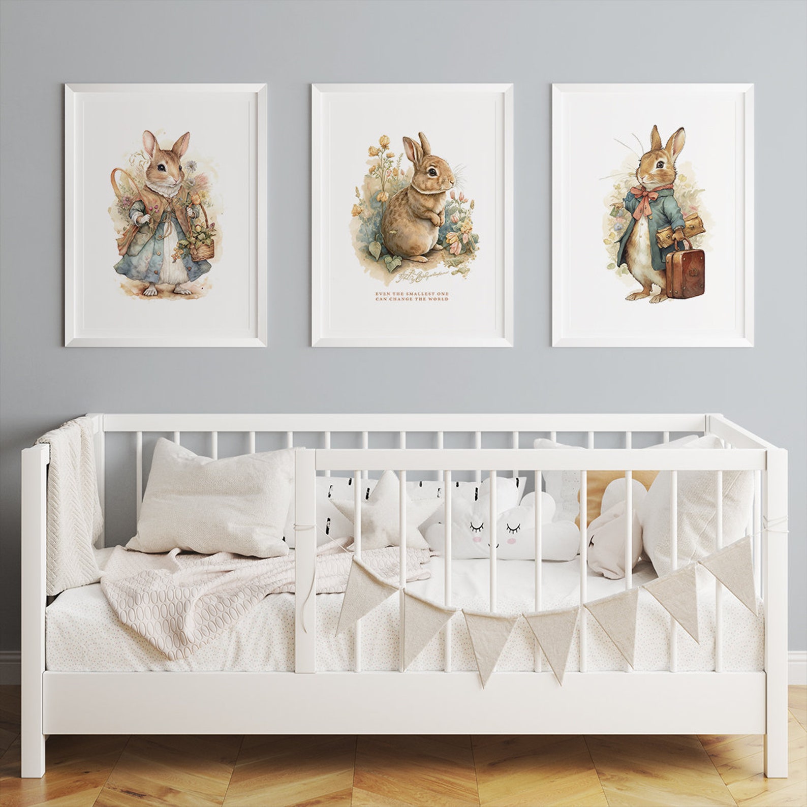 Peter Rabbit Watercolor Prints Set of 3, Nursery Art, Kids Room Decor ...