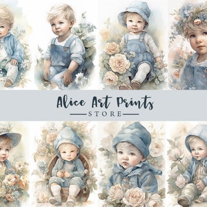 Vintage Boy - junk journal kaarten, digitaal papier, scrapbooking, papier knutselen, junk journal, instant download, Ephemera beelden voor DIY