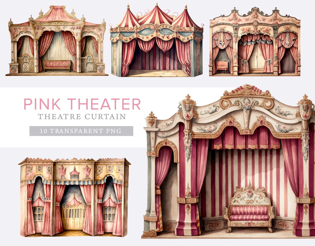 Vintage Paper Theater, 10 French Theater Dollhouse, Printable Curtain ...