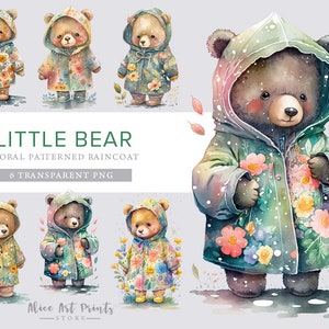 Schattige beer aquarel clipart, schattige baby Beer PNG, kleine beer in een sprookjes bos PNG, teddybeer clipart-kwekerij clipart-kinderen