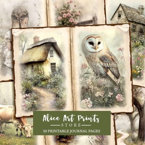 Kit de carnets de voyage Forêt enchantée, Forêt magique, arrière-plans fantastiques, Pages imprimables de forêt fantaisiste, Papiers doux de la forêt, Éphémères